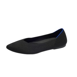 Rothy's The Point II Women's Slip-On Shoes, Pointed-Toe Flats, Black, Made From Recycled Plastic Bottles & Machine Washable, Size 8.5