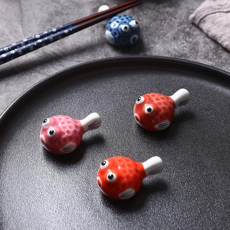 6Pcs Puffer Fish Shape Chopsticks Holders Dining Room Chopsticks Rest