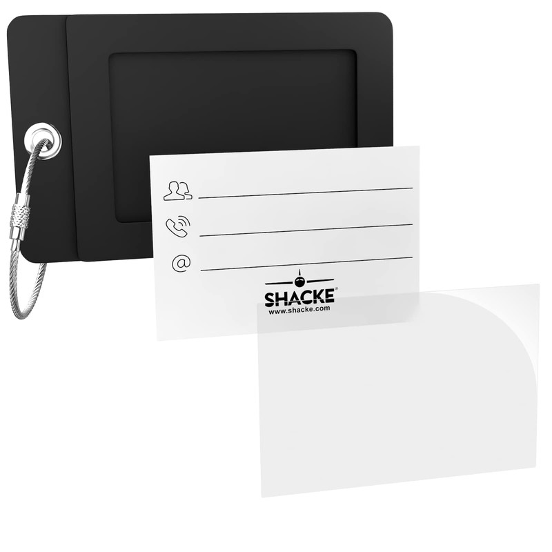 Shacke Luggage Tag Initial - Fully Bendable Tag w/Stainless Steel