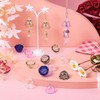 PandaHall 12pcs Glass Flower Caps Transparent Crystal Beads Wind Bell