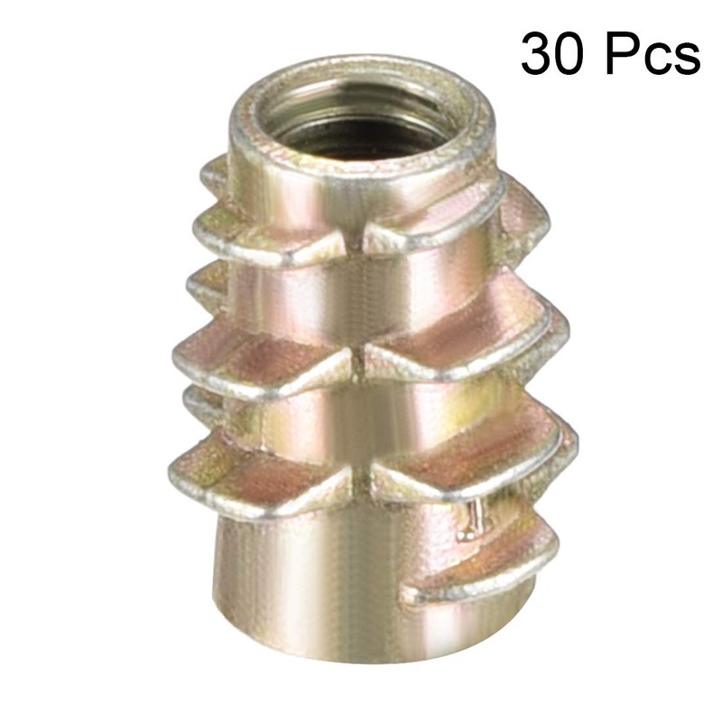 sourcing map Furniture Threaded Insert Nuts Zinc Alloy Hex-Flush M4