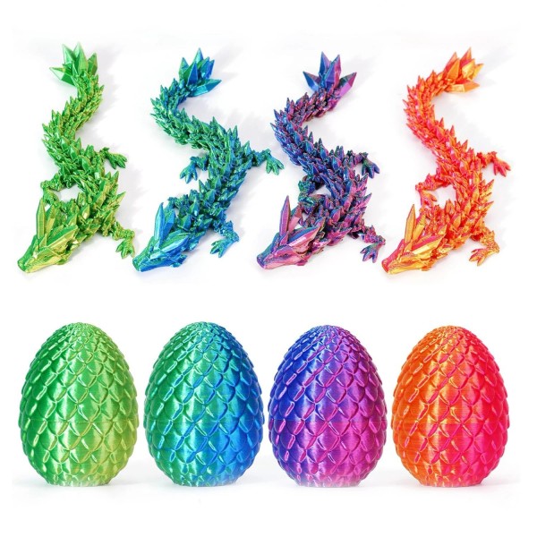 4PCS Articulated Dragons for Kids: Perfect Fidget Toys in 3D
