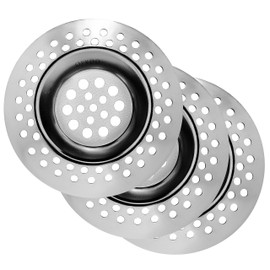 Flat Hair Catcher, Bath Sink Drain Strainer 3", Tub Drain Protector, Kitchen Drain Catcher (Pack of 3)