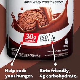 Premier Protein 100% Whey Protein Powder, Chocolate Milkshake, 30g Protein, 24.5