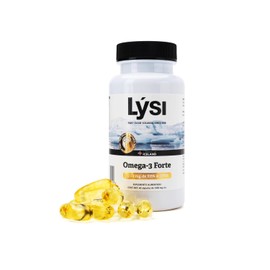 Lysi Omega-3 Forte 60 Capsulas, 1030 mg de EPA DHA, Aceite de Pescado 100 Salvaje y Sustentable, Importadas de Islandia.                              