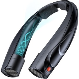 Tomatofrydan Neck Fan, 6000 mAh Portable Personal Fan, 6 Speeds, Neck Fan, Portable with 360° Cooling Airflow, Hands-Free, Personal USB Fan (Black)