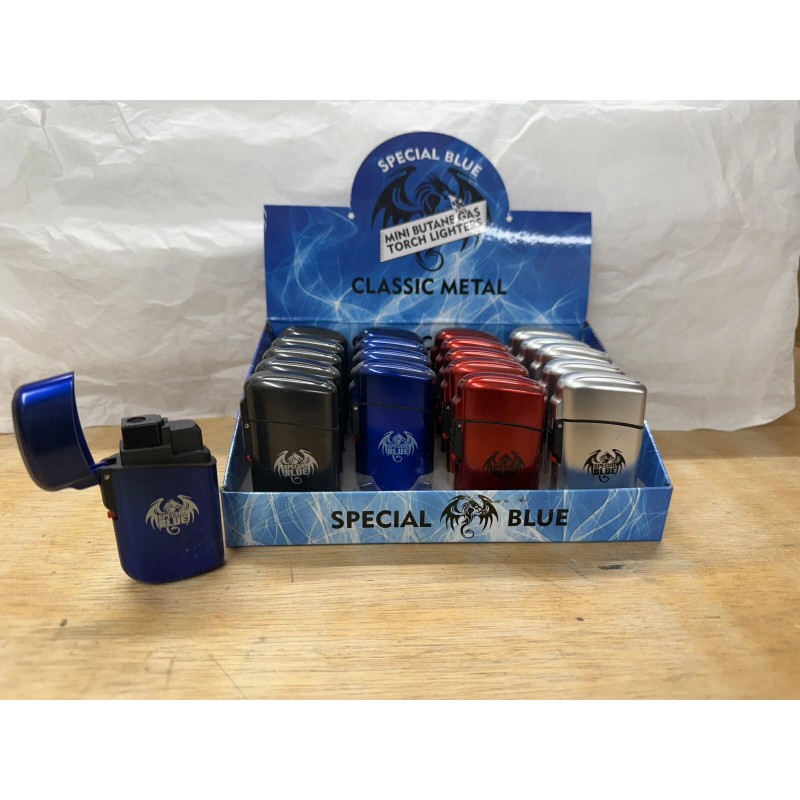 SPECIAL BLUE Mini Butane Gas Torch Lighters Classic Metal -