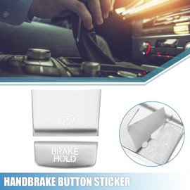 A ABSOPRO Handbrake Button Sticker for Volkswagen Atlas Silver Tone (Set of 2)