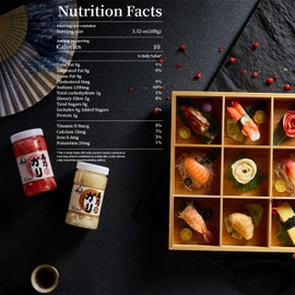 YUHO Pickled Sushi Ginger 24 Oz Japanese White Sushi Ginger Gari Fat Free, Sugar Free, Kosher, Low cal – 2 Jars of 12 oz