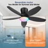 Surtime Flush Mount RGB Ceiling Fans with Lights-36 Low Profile