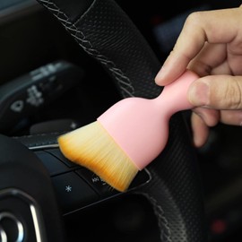 Flaconi Car Cleaning Brush, Car Accessories Interior, Car Interior Cleaning, Car Cleaning Brush, Dust Brush Car, Car Brush Interior, Car Dust Brush for Dashboard (Pink)