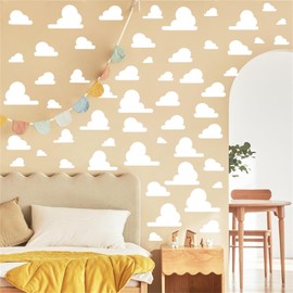 White Cloud Wall Decals - Vinyl Cloud Wall Stickers, Removable, Peel & Stick, Cute Nursery & Kid Bedroom Decor