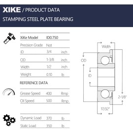 XiKe 10 Pack ID 3/4" x OD 1-3/8" Flanged Ball Bearings, Replace for Lawn Mower, Wheelbarrows, Garden Carts, Hand Trucks Wheel and More.