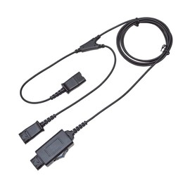 Adaptador divisor Y Y-Cable de entrenamiento con interruptor de micrófono compatible con auriculares QD de Plantronics para fines de entrenamiento