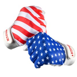 Dot Stitch Batting Gloves Softball Batting Gloves American Flag Baseball Batting Gloves Men Batting Gloves USA Flag Baseball Batting Gloves for Youth Adult & Unisex (Patriot, Adult Large)