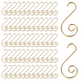 SAVITA 100pcs Ornament Hooks Christmas Tree, Christmas Hooks Christmas Tree Ornament Hooks Christmas Tree Hooks for Ornaments Hanging Decorations (Gold)