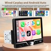 Motorsi Single Din Car Stereo with Carplay & Android Auto,