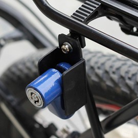 Safety Disc Lock Motorcycle Bike Anti-Theft Wheel Disc Brake Lock Padlock Waterproof Loud for Motorcycle Bike Scooters Mountain Road MTB Cycling Rotor Disc Brake Wheel Lock with Two Keys (Blue)