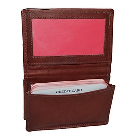 Leather Credit Card & Id Holder Slim Design Black Men's Wallet Leatherboss (Burgundy)