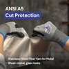 DEX FIT SSG513 Stainless Steel Cut Resistant Gloves, ANSI A5,