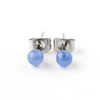 4mm Gemstone Stud Earrings - Hypoallergenic Surgical Steel (blue onyx)