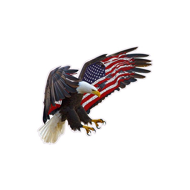 American Eagle American Flag v2 5" Decal Sticker
