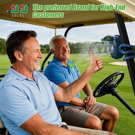 10L0L Rechargeable Portable Fan-8000mAh Battery Operated Fans Compatible with Yamaha/EZGO/Club Car/Tents/Prams/Wheelchairs/Golf Cart Push Cart with Flexible Tripod, LED Light, 360° Rotatable, 3 Speed