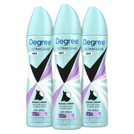 Degree Antiperspirant Dry Spray Pure Fresh 3 Count Anti White Marks and Yellow Stains Deodorant for Women 3.8 oz(Pack of 3)