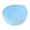 Silicone Air Cooker Pot Round Folded Blue Fryer Liner Tray