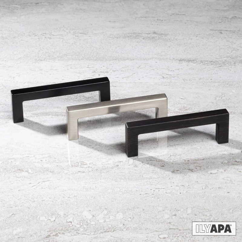 Ilyapa Black Cabinet Handles - 3 Inch Hole Center Modern