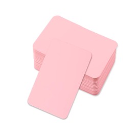 Lotsdonxia 100 Pieces of Kraft Paper Cards - Unwritten Message Paper丨Blank and Versatile Cards for DIY Gifts, Learning, Memo Notes, and Word Tags（Pink）