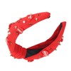 Rhinestone Embellished Knotted Headband Heart Decoration Knotted Jeweled Headband for