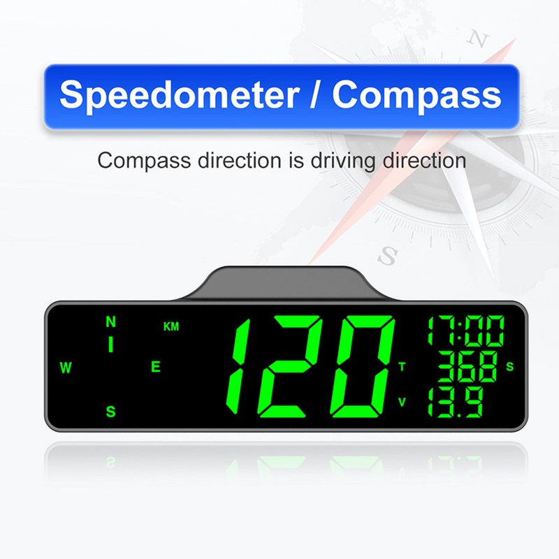 8in Car HUD Display Multifunction GPS Speedometer Fatigue Driving Alarm