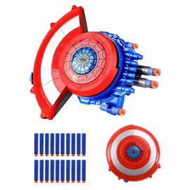 PIUMOJ Captain Shield Launcher, Shield Launcher Kids, Hero Launcher Toy Set, Hero Launcher Shield Toy Great for Kids Cosplay Gift with Bullets