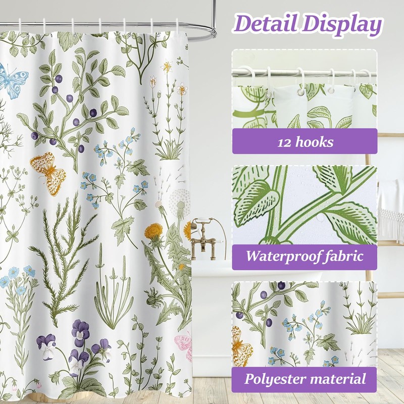 Shower Curtain Polyester Shower Curtains Hotel Bathroom Shower Curtain Washable