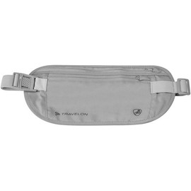 Travelon Rfid Blocking Undergarment Waist Pouch Travel Wallet, Gray, One Size