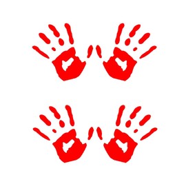 Car Sticker, 2 Pairs of Hands Blood Traces Sticker, Car Sticker, Windscreen Sticker, Waterproof Vinyl Sticker, for Car, Motorcycles, Bicycle, Skateboard, Snowboard, Luggage, Laptop Sticker