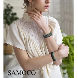 SAMOCO 12PCS 8mm Natural Crystal Bracelets for Women Men Semi-Precious Gemstone Beaded Bracelets Round Beads Gemstones Stretch Yoga Bracelet Jewelry Gift