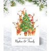 Nephew & Family Christmas Card - Decorating the Tree -