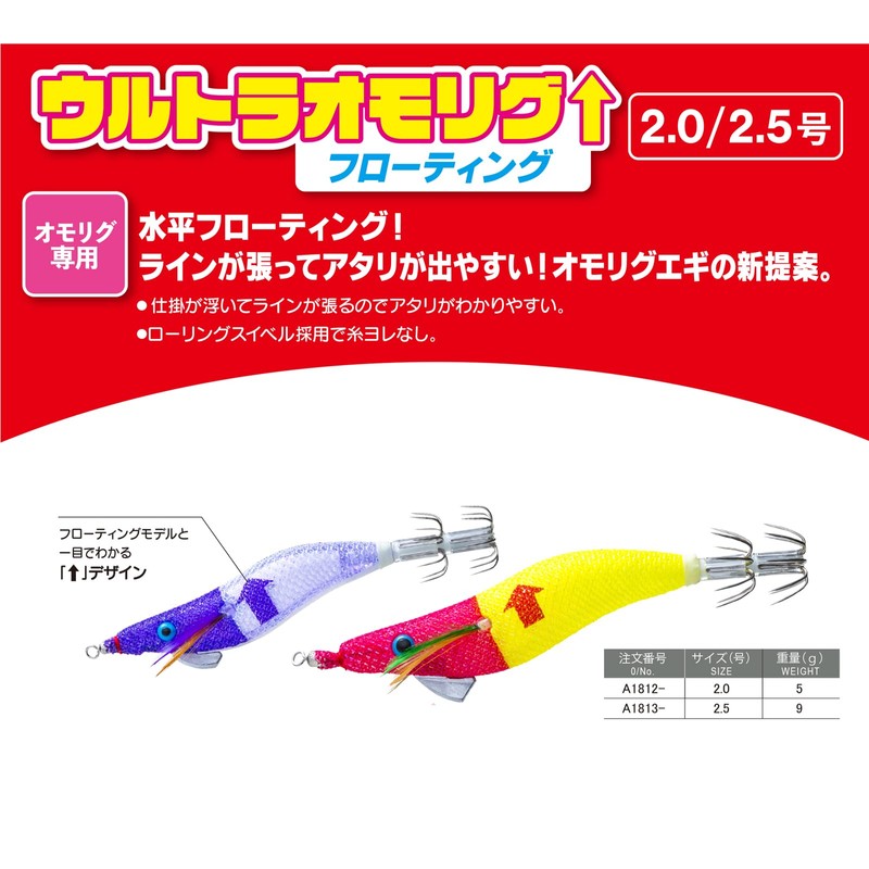 YO-ZURI Ultra Omorigu ↑ (Floating) No. 2.5 Luminous Red Green