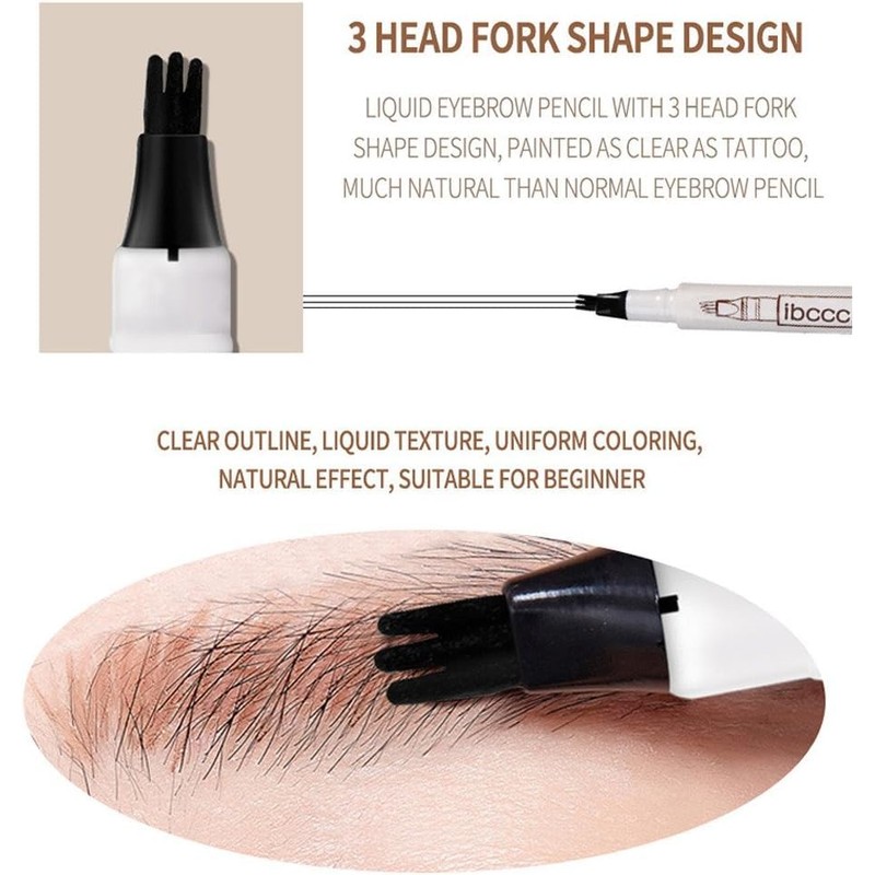 Lapiz Plumon Rellenador Ceja Maquillaje Punta 3 Lineas Paquete 2
