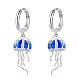 ONEFINITY Jellyfish Earrings 925 Sterling Silver Jellyfish Dangle Earrings Ocean Jellyfish Jewellery Gift For Women