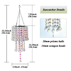 Chandelier Suncatchers Crystal Prisms Balls Beads AB Coat Crystals Hanging Suncatcher Wind Chimes Shape Garden Outdoor Pendant Home Decor Gifts