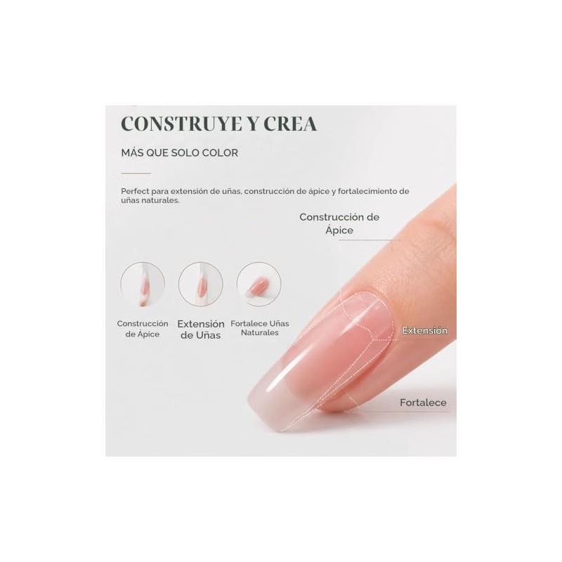 Esmalte Gel para Uñas UV LED, Soak Off Translúcido Nude