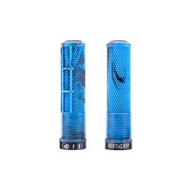 DMR Deathgrip 2 Flangeless Handlebar Grips (Blue Marble, Thin)