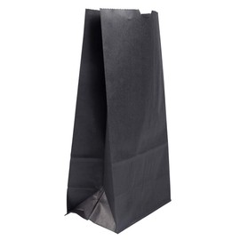 JAM PAPER 100% Recycled Snack/Lunch Bags - Large (6 x 11 x 3 3/4) - Black Kraft Grocery Bags - 25/Pack