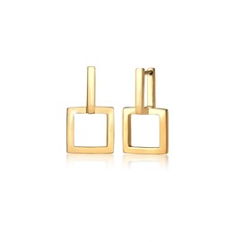 Elli Hoop Earrings Square Geo Blogger 925 Silver, Sterling Silver, None