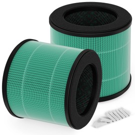 Breabetter AC300 True HEPA Replacement Filter Compatible with Purivortex AC300 Purifiers, 3-in-1 H13 True HEPA Filter（2-Pack）-Green