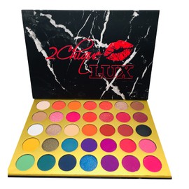 2Chique Boutique Eyeshadow Makeup Palette 35 Matte and Shimmer Colors Long Lasting and High Pigment (Style 40 Marble)