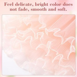 Snblzhef 3pack 4 Yards Flower Wrapping Paper Pearl Edge Wrinkled Wavy Net Yarn for Valentines Florist Supplies Wedding Champagne Pink